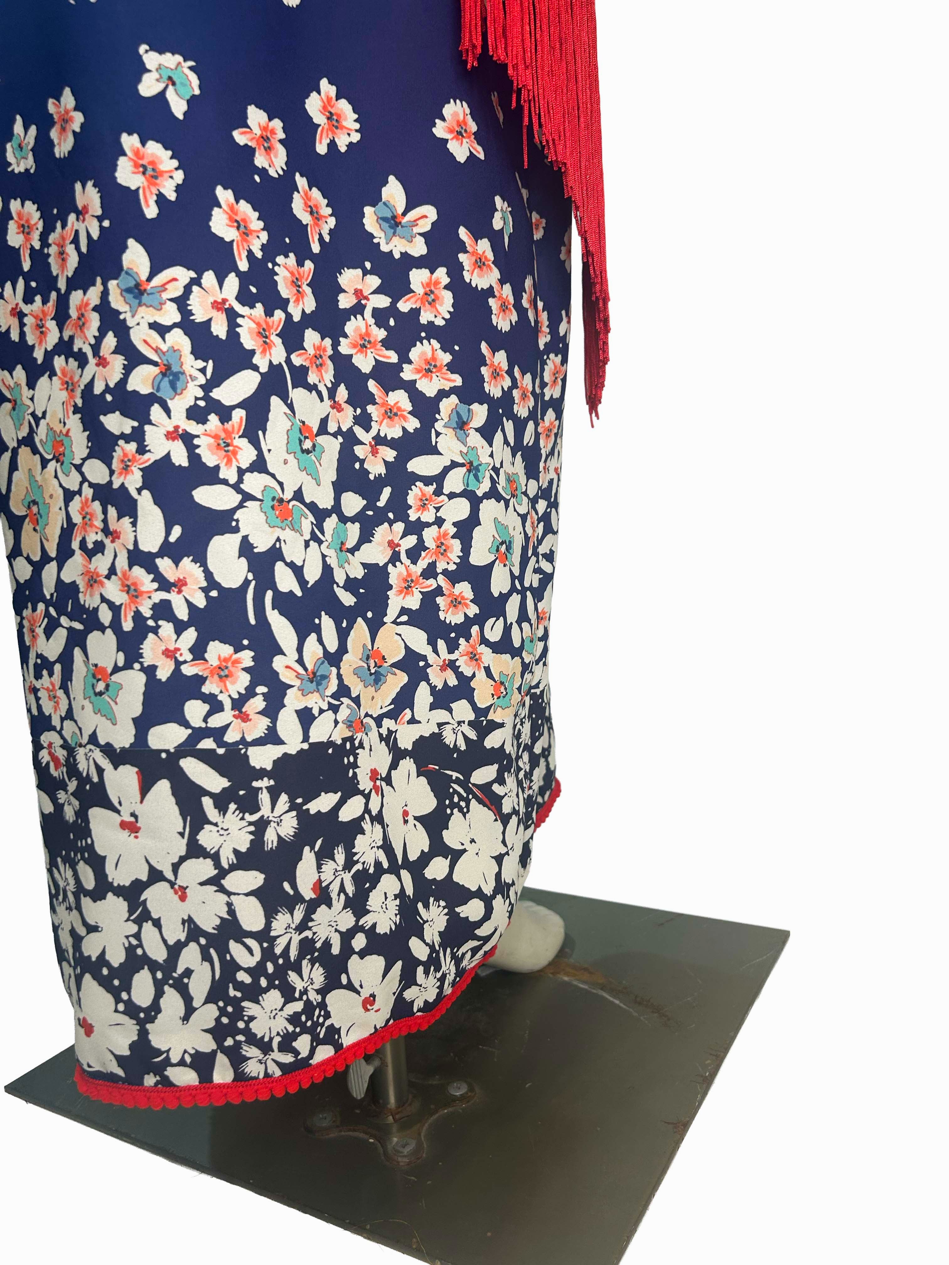 Clementine Blue Flowing Robe