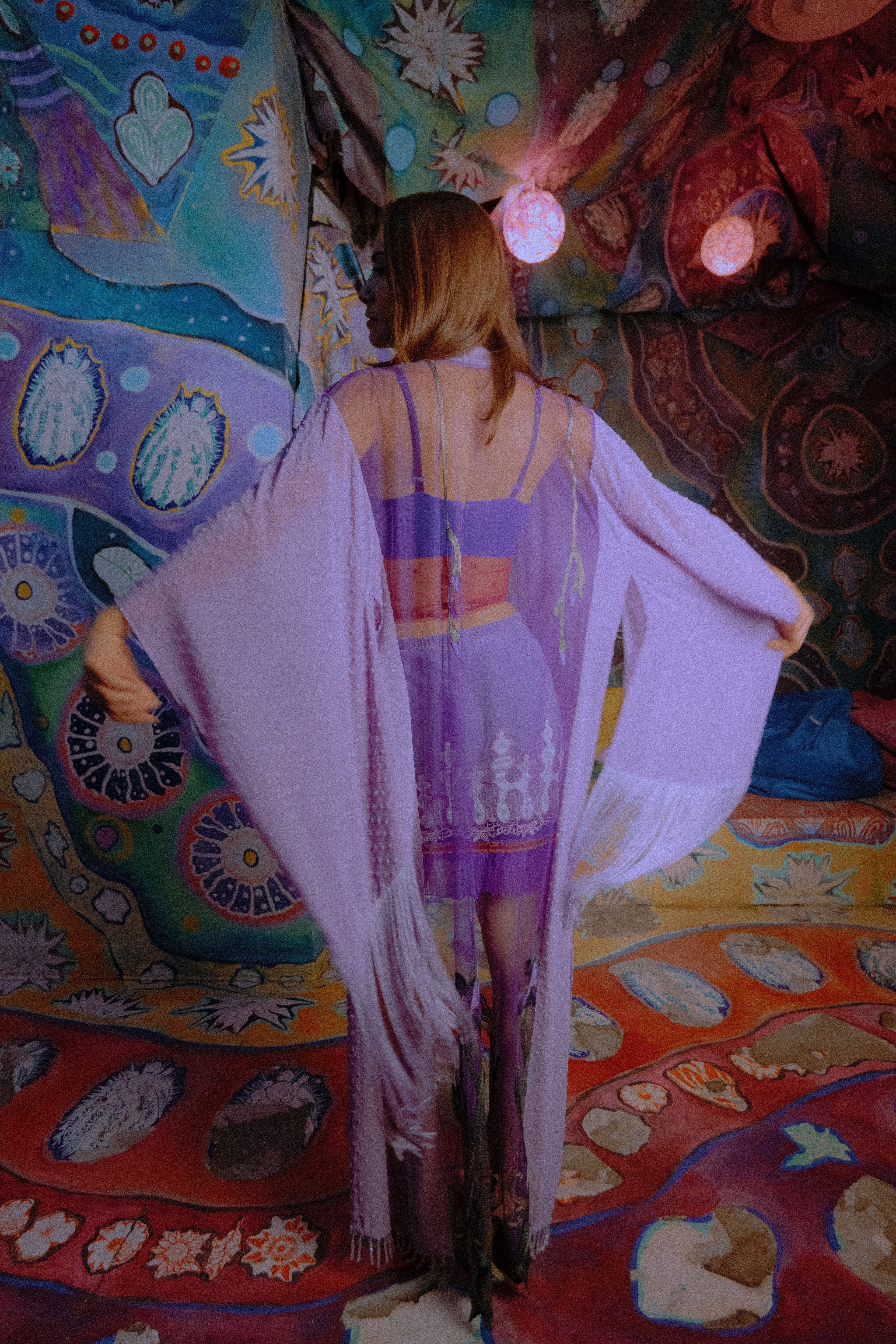 Ramona Flowers Lavender Flowing Robe
