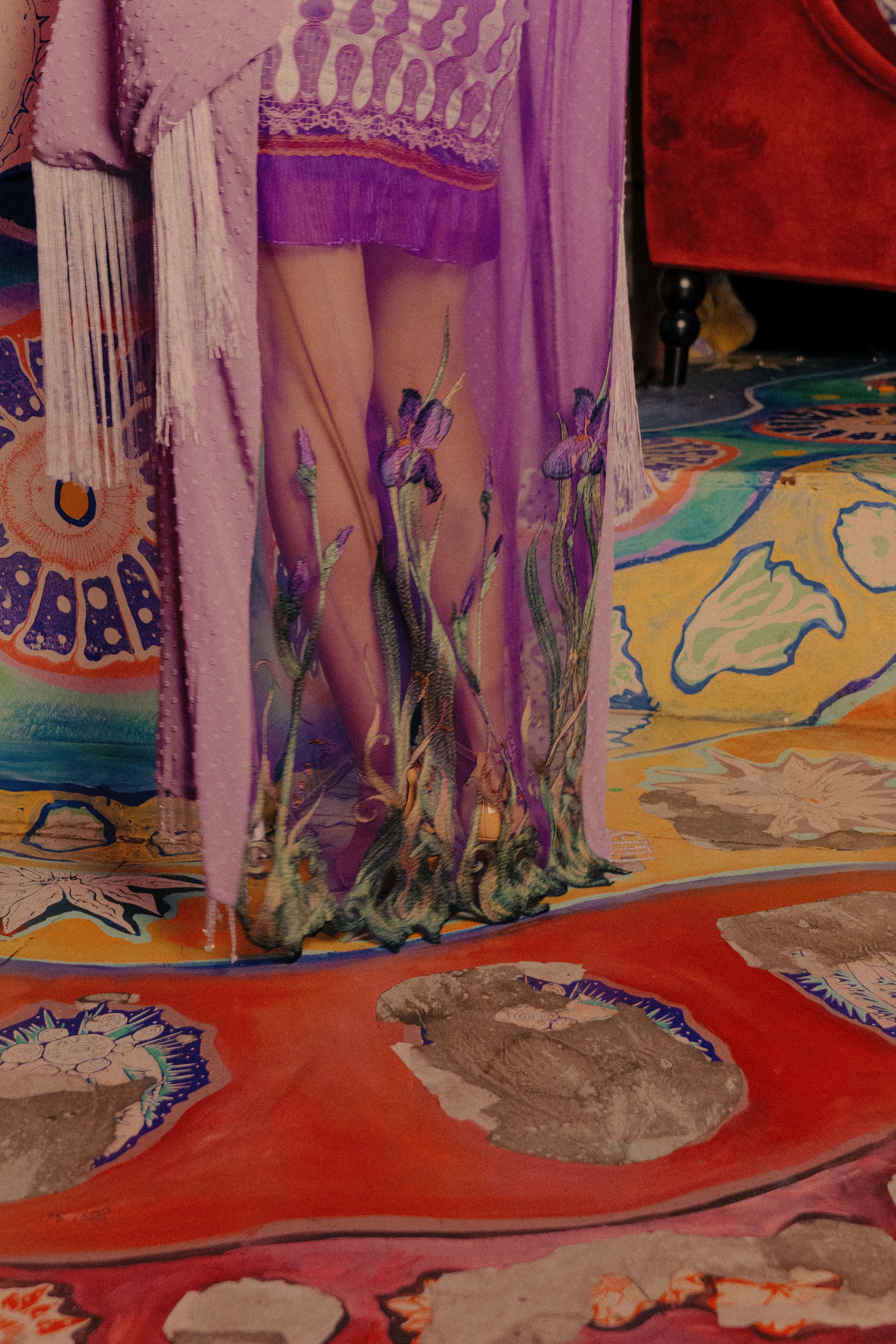 Ramona Flowers Lavender Flowing Robe